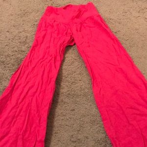 Pink linen wide leg pants